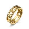 2026 Trendy Men's Woven Cuban Chain Ring Ring Trendy Men's and Women's Cold Wind Hand Jewelry