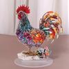 Creative Animal Statue Ornament 2D Flat Miniatures Figurine Sculpture Rooster Ornament  Cabinet