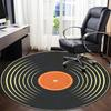 1pc Vinyl Music Office Round Area Rug, Indoor Mat Suitable For Office, Under Office Chairs Bedroom Living Room Home Decor, Room Deco