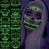 Funny Halloween Horror Mouth Luminous Tattoo Sticker, Face Sticker, Three-dimensional Spider Scar Waterproof