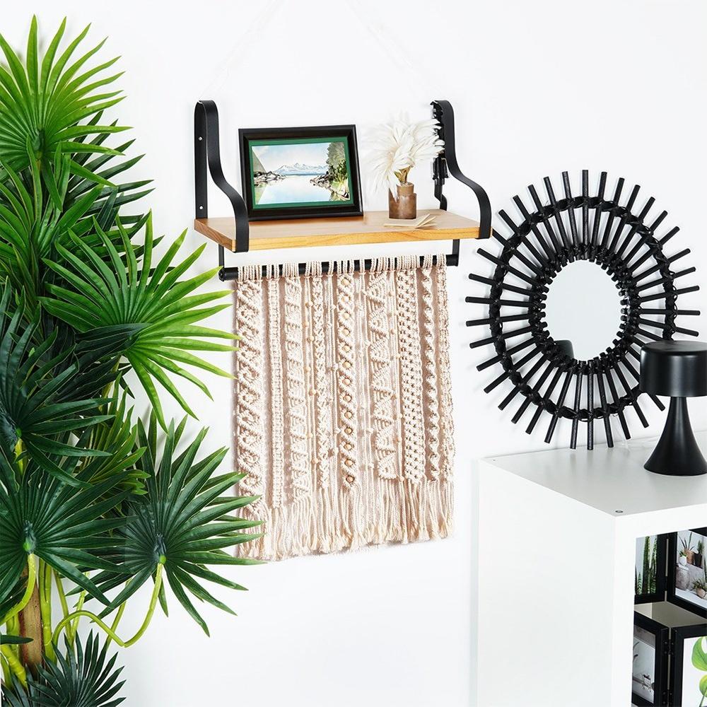 Wall Hanging Kitchen Bathroom Shelf Rail for Utensils, Cups, Towels