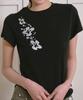 THE GREEN LAB Flower Essential Crop Short Sleeve Tee [Black]