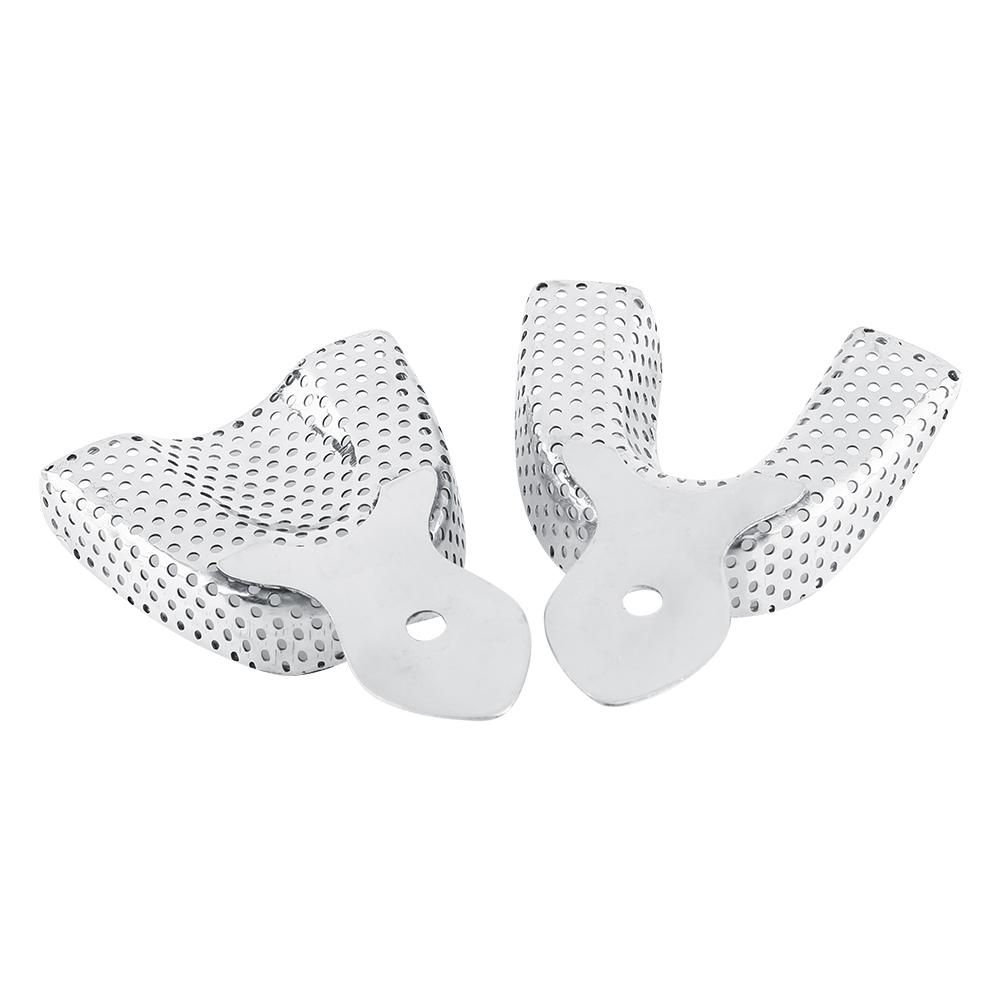 6 ks Nerezové zubní autoklávovatelné otiskovací lžíce horní a dolní