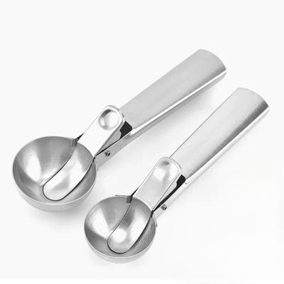 Stainless Steel Ice Cream Scoop with Dual Purpose Watermelon Baller Fruit Spoon and DIY Ice Cube Ball Maker