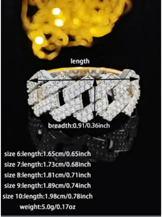 Luxury Women's Hip-Hop Zircon Ring - Trendy Hollow Design for Index Finger