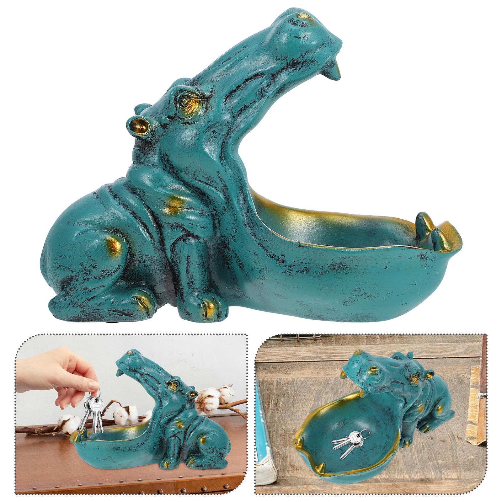 

Тележка Бегемот Фруктовая тарелка Конфетница Держатель для ключей Стол Животное Забавный поднос для хранения Небесно-голубое Хэллоуин Тарелка Офис 21.00X16.00X11.00CM