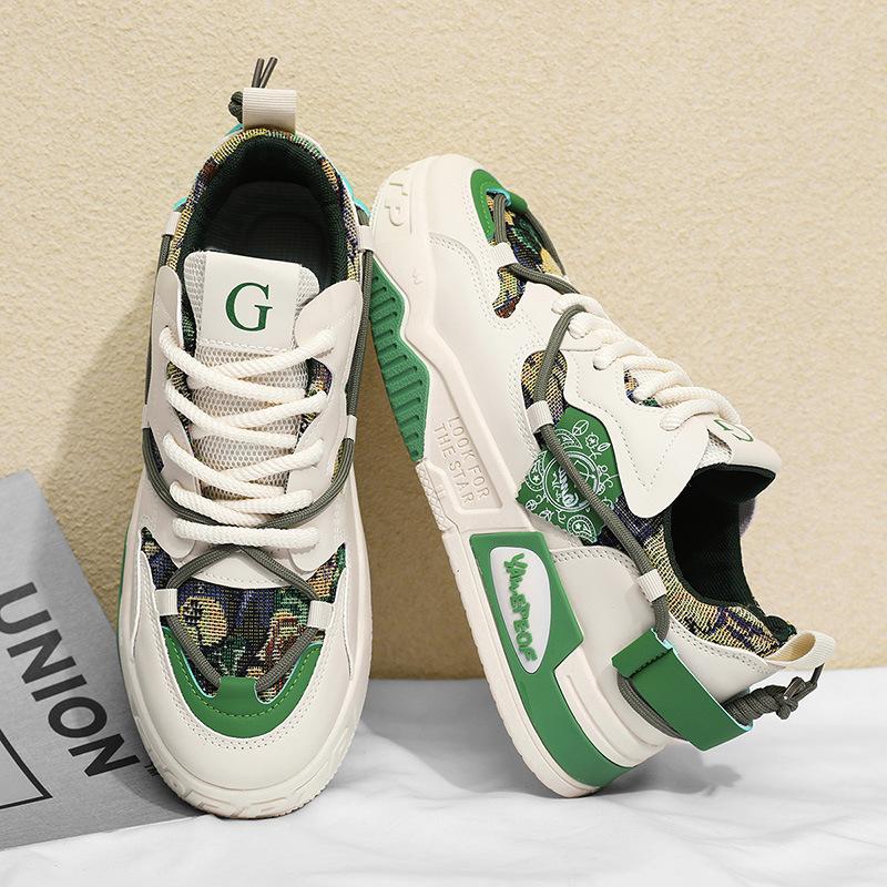 Men's Shoes Spring and Summer New Versatile Thick-soled Casual Non-slip Youth Sports Trendy Shoes Flat-soled Low-top