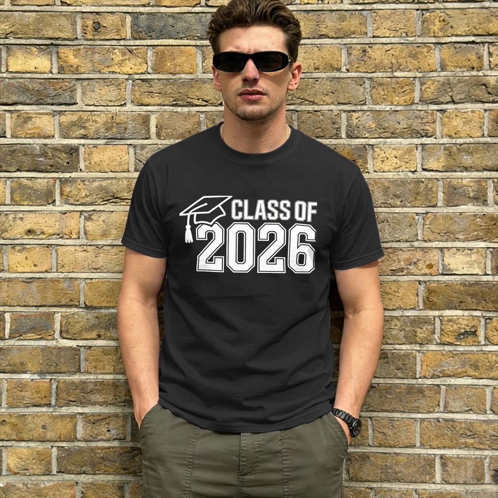 Class of 2026 Senior 2026 Graduation Cotton T Shirt For Unisex Summer Y2K Fun TShirts Round Neck Harajuku Tees Plus Size