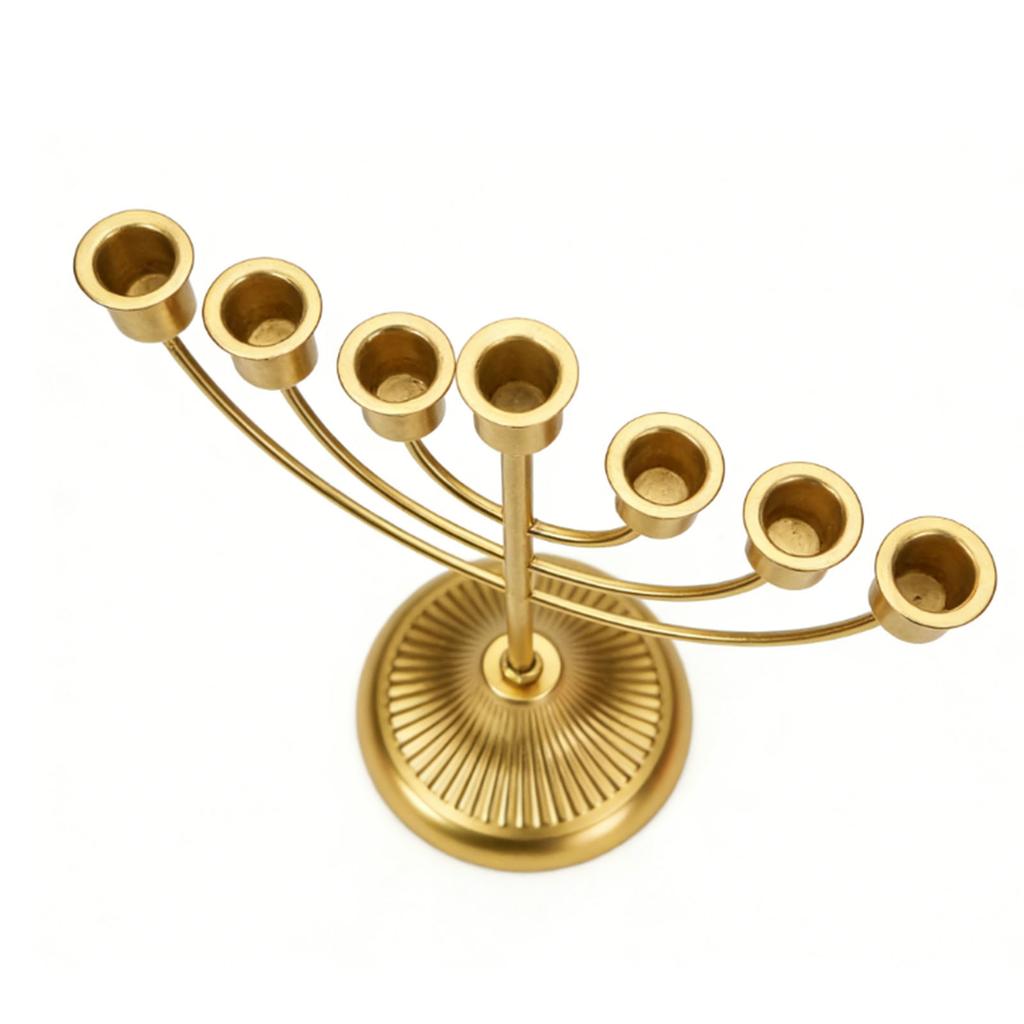 7-armiger Kandelaber Gold Kerzenhalter Metall Hochzeit Kerzenständer Halter für Party Tischmitte Dekoration