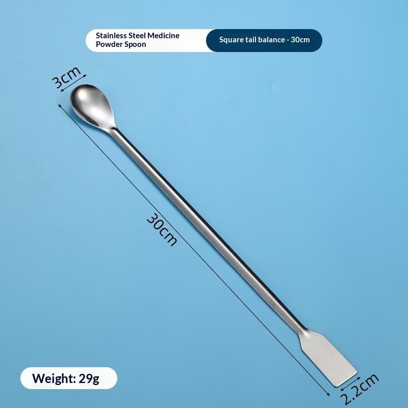 Stainless Steel Medicinal Spoon Ladle Double-ended Experiment Pharmacy Lab Use Reagents Sample Spatula Weighing Spoon