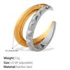 Europe, America 2025 carved ring trend stainless steel plated 18K gold men and women wear ring