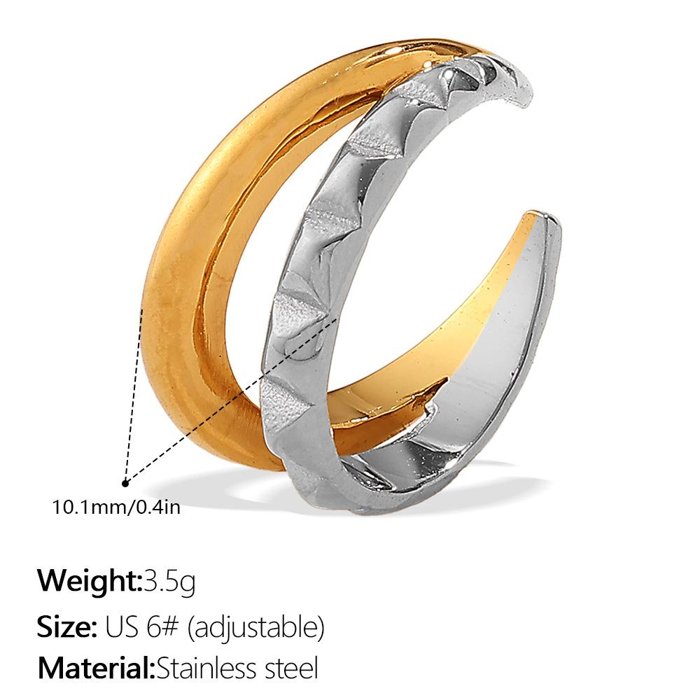 Europe, America 2025 carved ring trend stainless steel plated 18K gold men and women wear ring