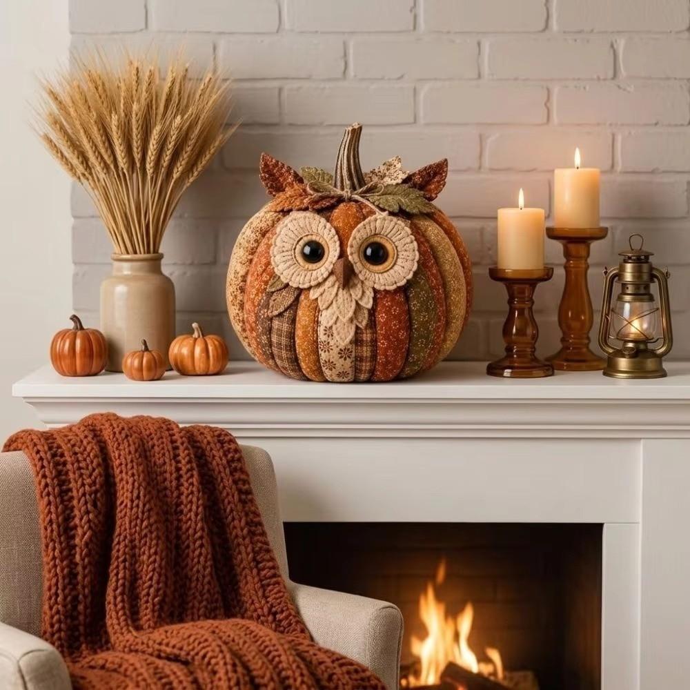 Owl Bear Halloween DIY Sewing Kit Vintage Style Pumpkin Fabric Kit Creative Floral Fabric Set Gift