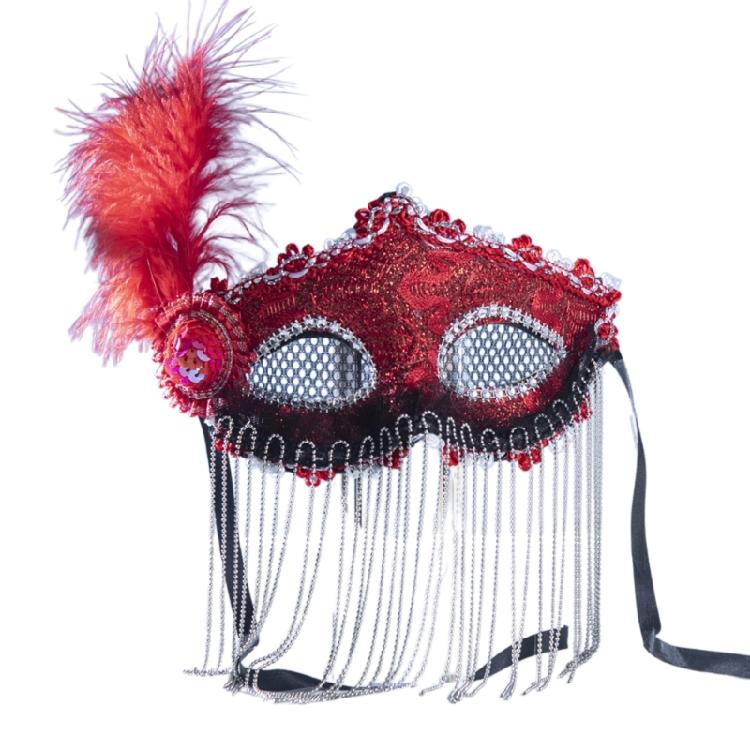 

Party Performances Masquerade Face Cover Wedding Carnivals Women Face Cover Halloween Face Cover Festival Costume Props червоний