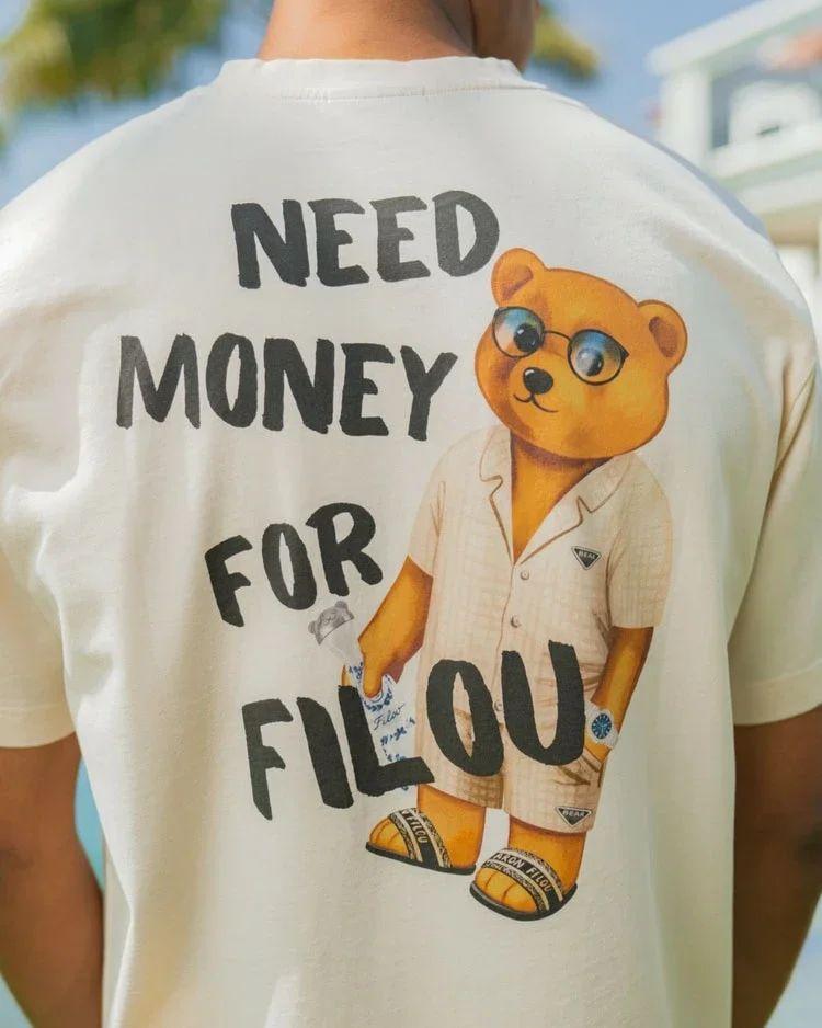 Baron Filou Holland Need Money for Filou Men's T Shirt Print 100% Cotton Casual Sport Round Neck Short Sleeve Casual Street Tee