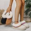 New Thick Soled Snow Boots for Winter, with Increased Height and Plush Insulation. Half Dragged Cotton Shoes with Thickened Plush Slippers