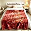 Floral Garden Theme Soft Blanket Personalized Custom Name Text Print Warm Blanket Home Sofa Bedroom Decor
