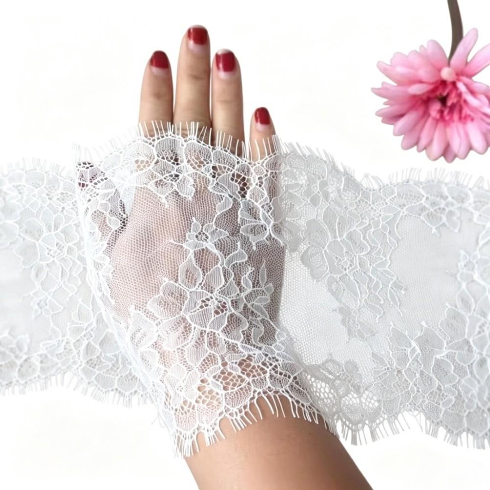 3Meters Length Mesh Lace Trims 15cm Width Lace Sewing Trims Eyelash Lace Trims Garment Making