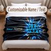 Olympique Marseille FC Printed Flannel Blanket Custom Name Text Soft Warm Throw For Bedroom Holiday Gift