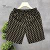 Men Summer Shorts Elastic Waist Adjustable Drawstrings Casual Shorts with Pockets Printing Wide Leg Beach Shorts Streetwear