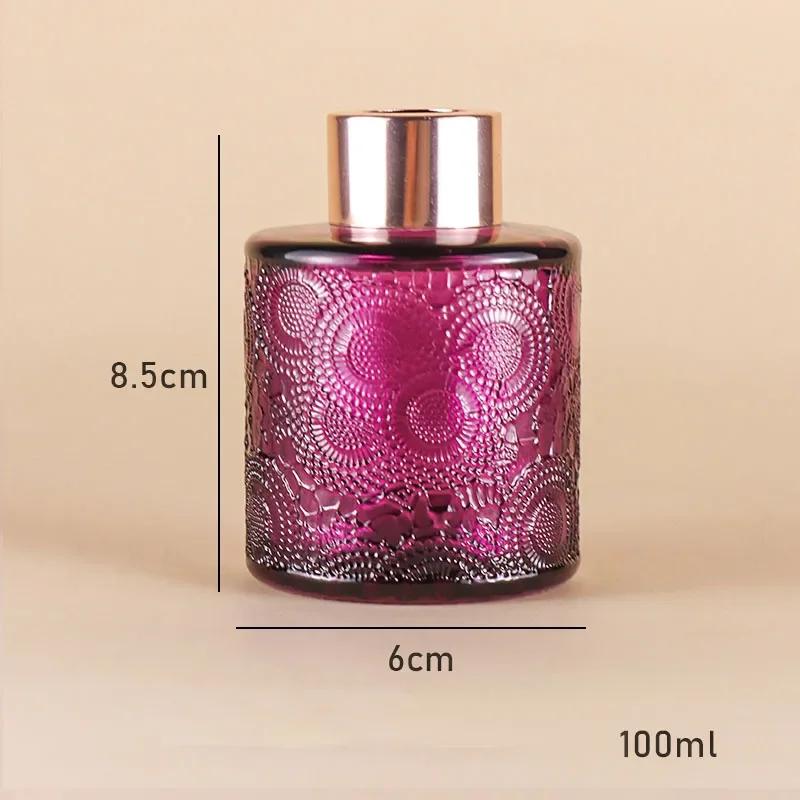 Sun Flower Relief Perfume Bottle Colorful Bathroom Modern Decor Glass Bottles Hotel Study Aromatherapy Dispenser Small Bottle