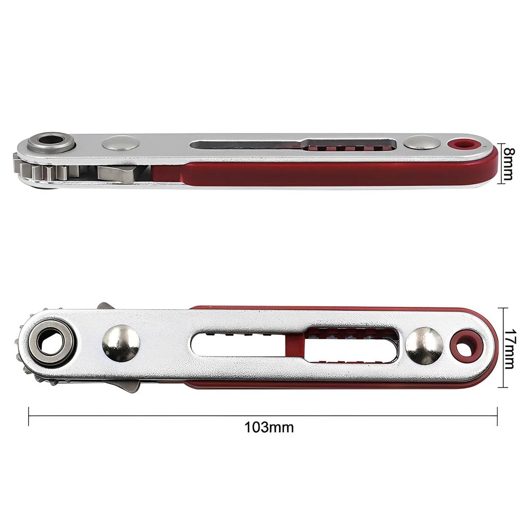 Elbow Head Mini Ratchet Wrench 90 Degree Offset Screwdriver Handle with Bit Set Dual Drive Head Ratchet Wrench Hand Tool