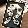 Polka dot silk scarf square scarf high-end new versatile decorative scarf scarf scarf neck cashew flower scarf shawl can be used as a tube top