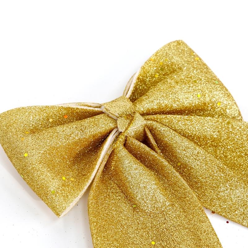 Christmas Tree Bowknot Decoration for Home Party Bows Ornament DIY Accessories
