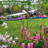 Owl Wind Chime Iron Wing Flapping Eagle Wind Sway Spinner Life-Like Weather Resistant Sunflower Garden Stake Decoration