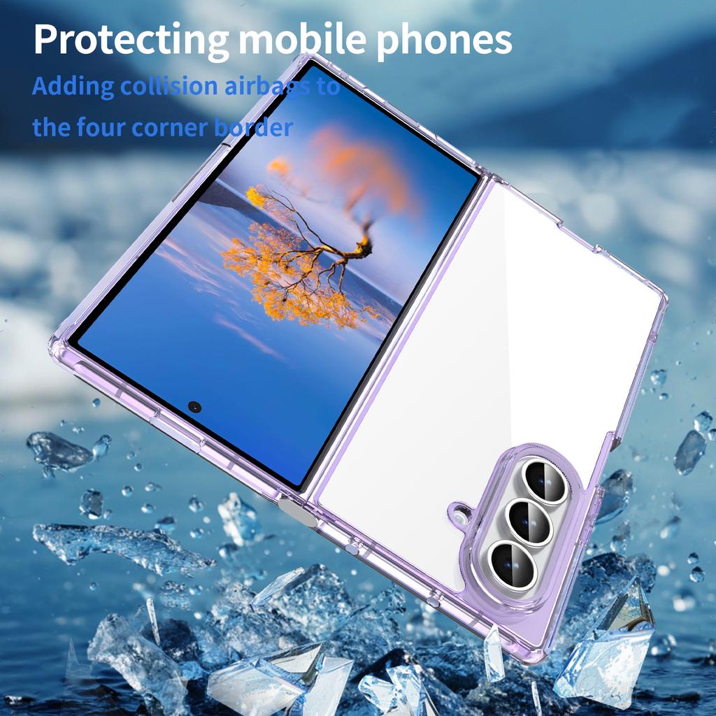 For Samsung Galaxy Z Fold7 5G Case TPU + Acrylic Phone Back Cover Anti Yellowing
