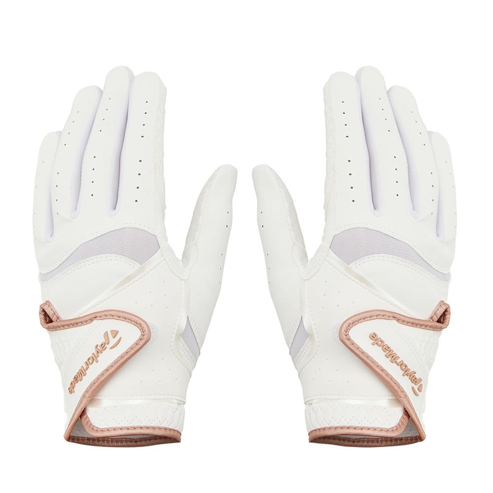 

TaylorMade Golf W Intercross 4.0 Gloves (Pair) White/Rose Gold, Size: 18cm, Women s Golf Gloves, TL936, 26SS