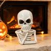 Compact Resin Skull Statue Skeleton Thinker Halloween Decor, Funny Thinking Figurine, Creative Gothic Bar Decor Sculpture for Home Office Desk
