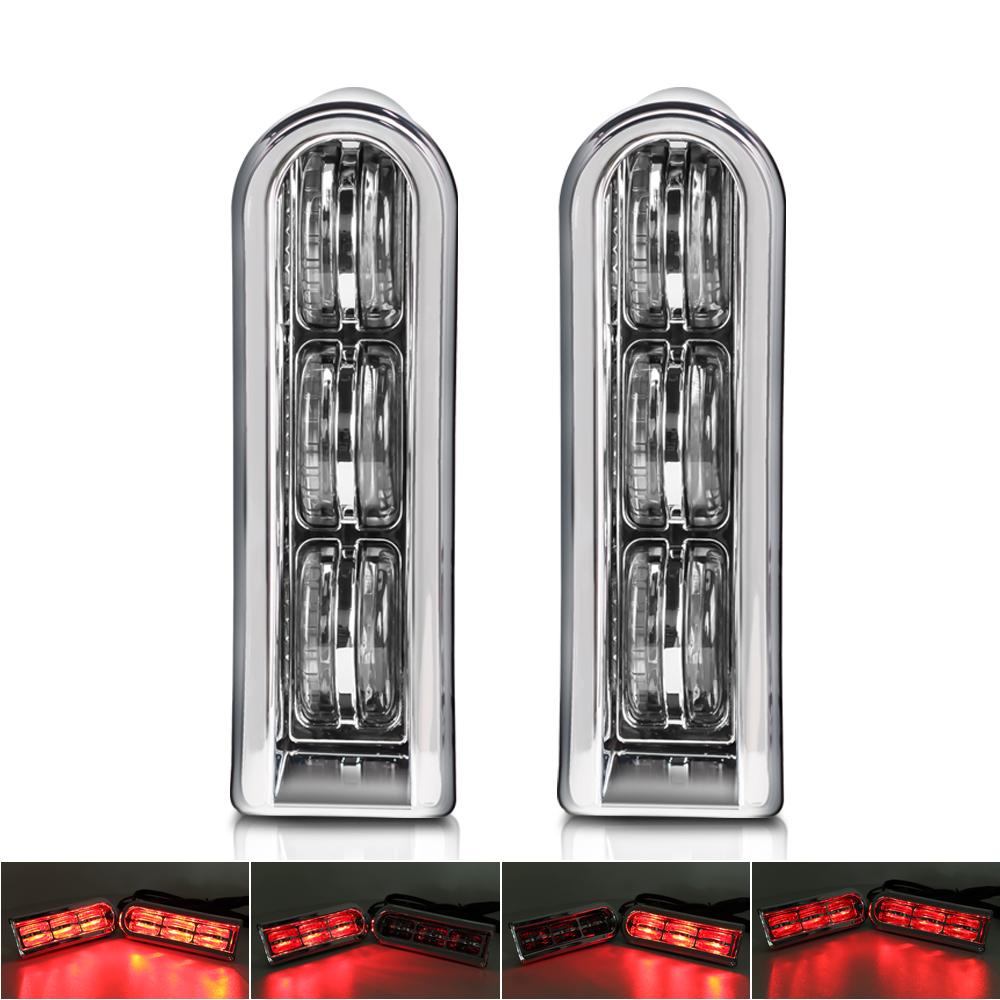 

Rear Fender Saddlebag Side Light Auxiliary LED Run Brake Turn Lamp Lights for Harley Road King Ultra Limited Electra Glide 14-22 серебряный