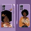 Hübsches afrikanisches Mädchen Gänseblümchen Blume Schmetterling Flüssighülle für Xiaomi Redmi Note 11 11t 9 9s 8 10 Pro für Redmi 8 9t 9a 9c 10c Abdeckung