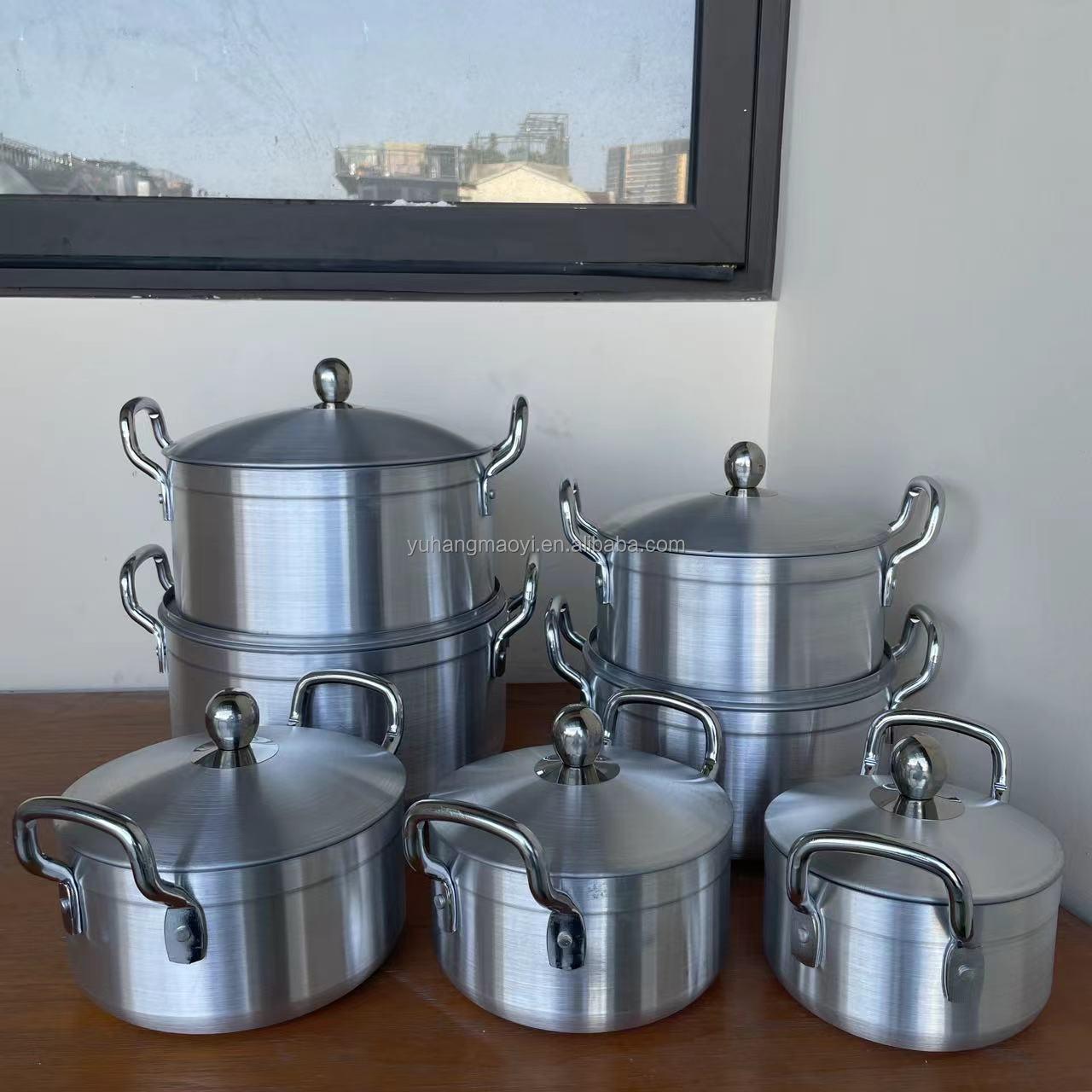 Heavy Gauge with Aluminum Lid Pot Aluminum Soup Pot Cookware Set Cooking Utensils  Kitchenware