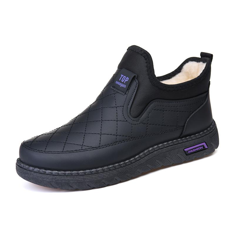 New Winter Women's Shoes, Velvet, Warm and Comfortable Short Boots, Fashionable and Casual Mom's Shoes, Soft Surface, Soft Sole, Flat Snow Boots