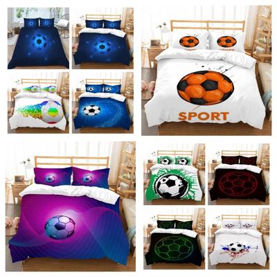 Hot Sell Cool Duvet Cover Set Soccer Pattern Home Bedding Cover Suit Teens Single Size Double Size Comforter Cover Suit Soft Quilt Cover