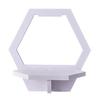 White Square Wall Floating Shelf Round Hexagon Flower Shape Wall Mount Display Shelf