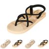 Summer Imitation Hemp Rope, Fake Hemp Bottom Velvet Strip, Cross Strap, Flat Bottom Slippers