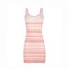 Women's Slim Fit Short Wrapped Hip Dress Summer Stripe Knitted Strap Dress