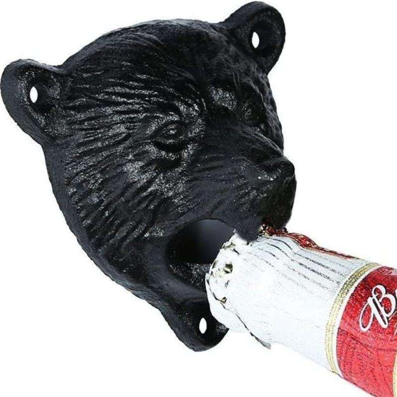 1KS lebka prase Medvěd Psí hlava otvíráky na láhve Litina Nástěnný otvíráky na víno pivo