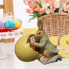 Bunny Figurine with Easter Eggs for Decorative Accent and Gift