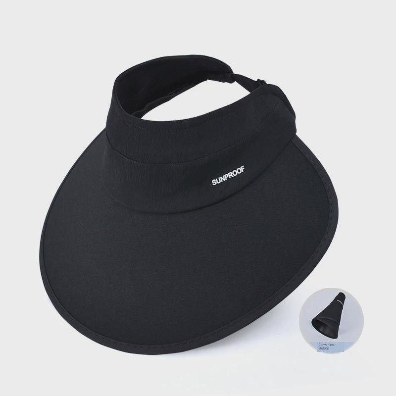 

Summer Vinyl Big Brim Sun Shade Sun Protection Hat Women s Outdoor Fashion All-Matching K-style Foldable Air Top Hat 8438 Black