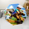 Minecraft5 Print Automatic Umbrella, 8 Rib Iron Frame, Plastic Handle, Suitable for Outdoor Travel &Daily , Ideal Gift