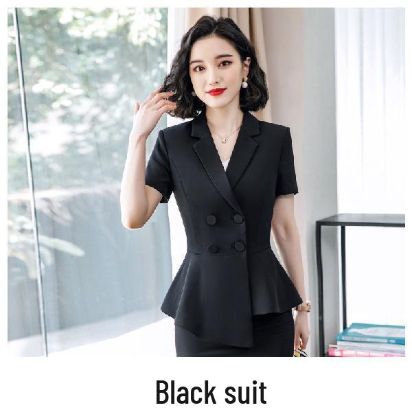 

Elegant Women s Summer Business Suit Set - Short-Sleeved, Lightweight Formal Wear for Professional Work. S