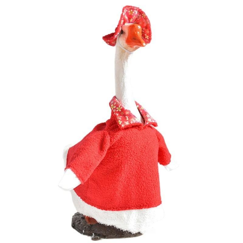

Cotton Christmas Geese Outfit with Detachable Hat For Holiday Yard Lawn And Indoor Festival Porch Geese Decoration 1