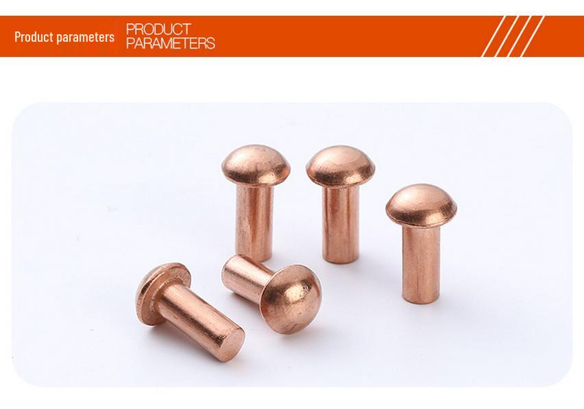 GB867 Semi-Round Head Purple Copper Rivets - National Standard Solid Copper Nails, Round Head, Ample Stock.