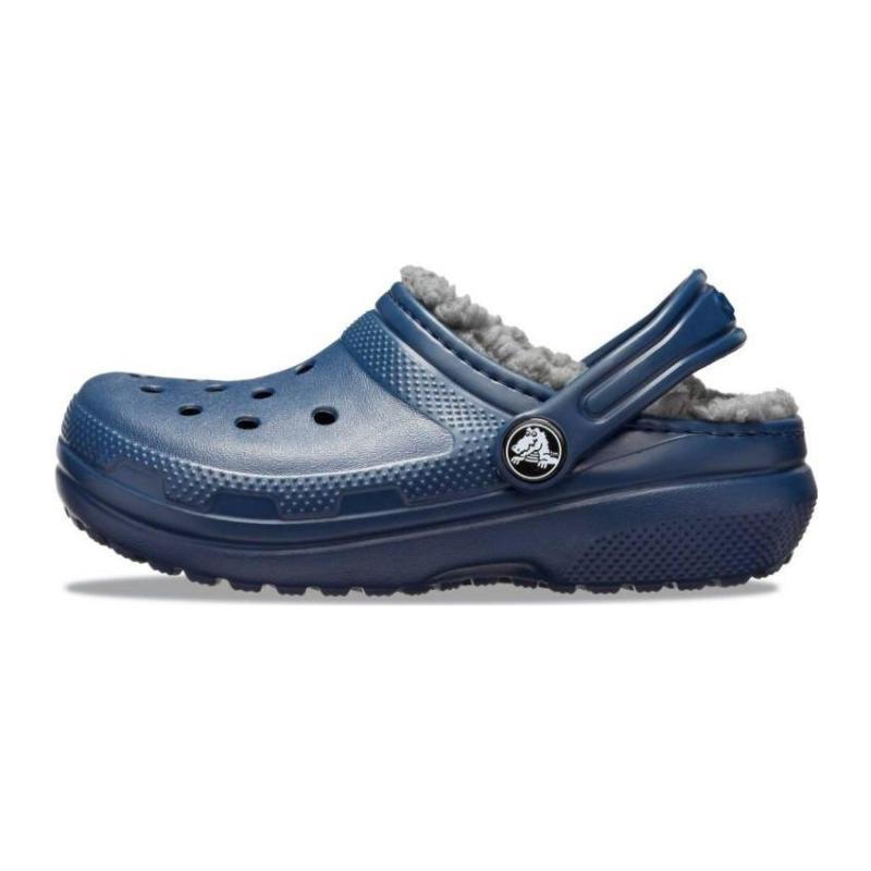 

Детские Crocs Classic Lined Повседневные и Удобные Теплые Детские Дырявые Туфли Темно-синий Угольно-серый 33