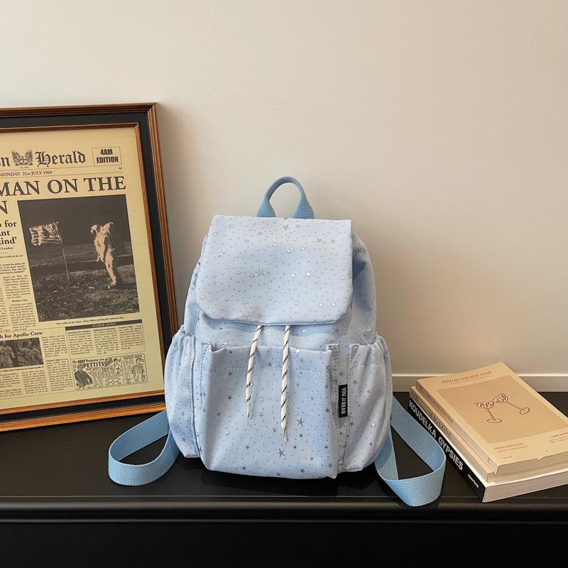 Schoolbag Korean ins Wind Star Backpack Versatile 1011 New Female College Style Commuter Travel Lightweight Backpack