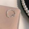 Korean Trendy Handmade Rhinestone Zircon Ball Bead Rings Fashion Jewelry Pearl Rings Finger Ring